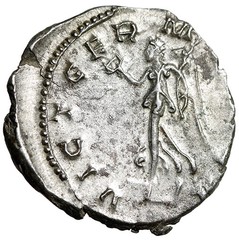 Gallienus AR Antoninianus “VIC GERMANICA Victory” Very Rare Extremely Fine