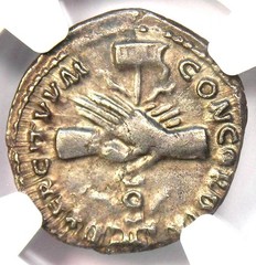 Nerva AR Denarius Silver Roman Coin 96 AD – Certified NGC Choice XF (EF) – Rare