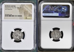 Roman Silver Denarius Emperor Antoninus Pius Ancient 138-161AD NGC Genuine Coin
