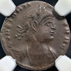 ROME. 337, Æ4 Nummus – NGC XF – Constantius II, GLORIA EXERCITVS, Unknown 021