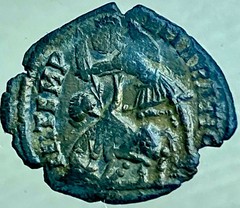 Ancient Roman Coin 353-354 AD Emperor Constantius II Battle Scene Fel Temp Rep