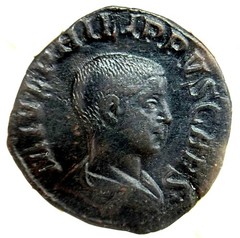 247- 249 AD ROMAN EMPIRE PHILIP II AE SESTERTIUS MILITARY COIN NGC XF 5/4