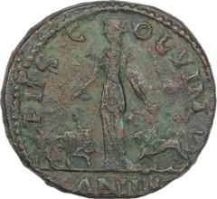 Roman Empire. Gordian III 238-244 AD. Lion and Bull Bonze Viminacium Mint