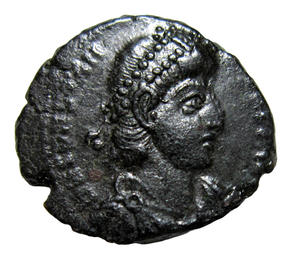 CONSTANTIUS II. 337-361 AD. AE 3. SOLDIER SPEARING HORSEMAN. ANTIOCH MINT.