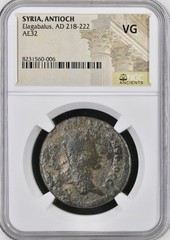 Emperor Elagabalus Sestertius 218-222AD NGC Graded Coin Genuine Authentic Roman