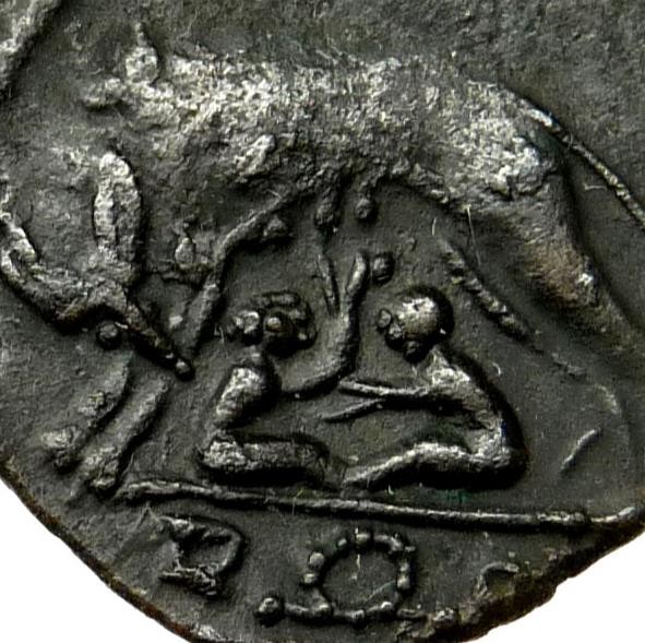 RAREST R5! in RIC. Constantine the Great SHE WOLF suckling Twins. Rome mint Coin