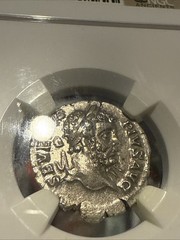 Roman Empire Ancient Septimius Severus, AD 193-211, AR Denarius | NGC AU Throne