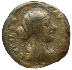 FAUSTINA AUGUSTA JUNIOR ROMAN COIN – F CONDITION – AE 25mm 9 GRAMS