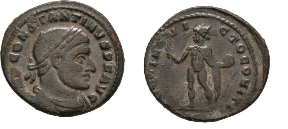 Ancient Rome Constantine I 306-337 AD AE Follis ARLES SOL INVICTO COMITI