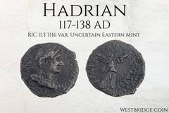 Hadrian AR Denarius AD 128-130 Uncertain Eastern Mint, Rare