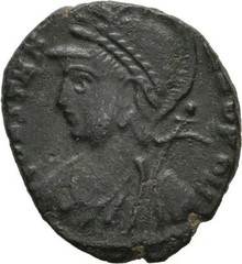 Ancient Rome 306-337 AD CONSTANTINE FOLLIS CITY URBS SOLDIERS STANDARD HERACLEA