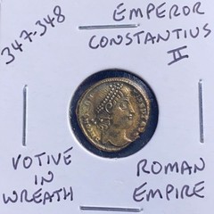 Nice Details Ancient Roman Coin 347-348 AD Constantius II Wreath Genuine