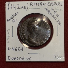 138-160 AD Roman Empire Faustina I Bronze AE Dupondius Rev Altar