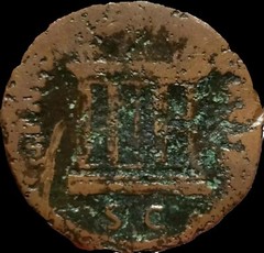 Augustus 27 BC – 14 AD .AE AS Temple. Roman Imperial