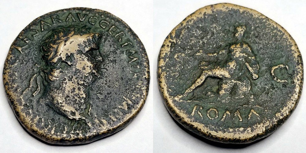 54-68AD Ancient Roman Empire Nero AE Sestertius Coin – RSC-273 – 36mm