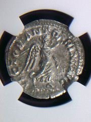 Silver Denarius Roman Emperor Elagabalus Victory reverse 218 AD NGC XF 8037