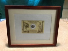 RARE FRAMED WOOD MATTED SILVER ROMAN EMPEROR SEPTIMIUS SEVERUS COIN BLACK CAESAR