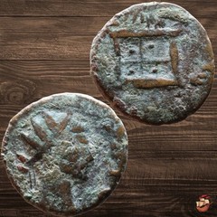 BEAUTIFUL Claudius II coin (270-71) DIVO CLAVDIO CONSECRATIO altar Rome @a806