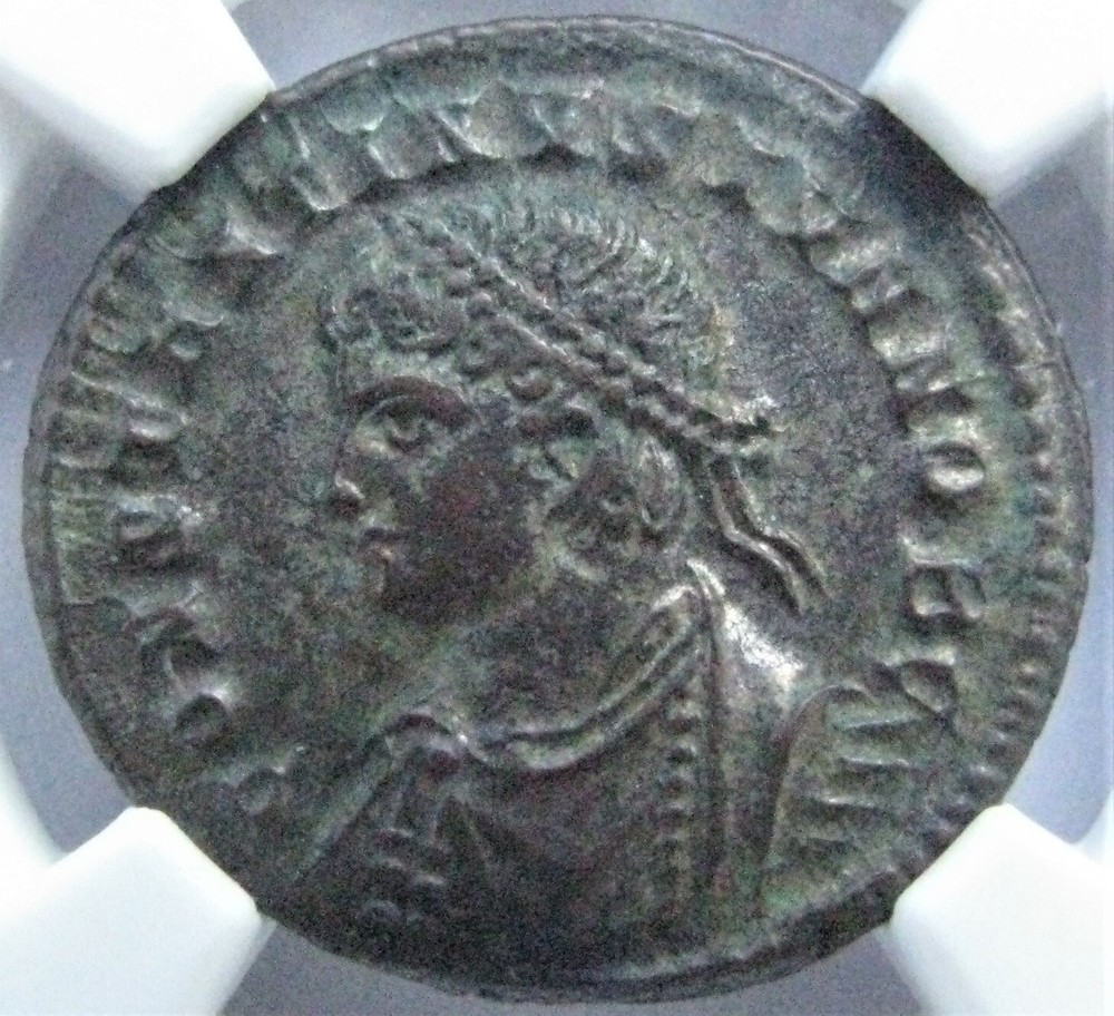 NGC AU, Constantine II as Caesar, AE 3, Cyzicus Mint, Campgate