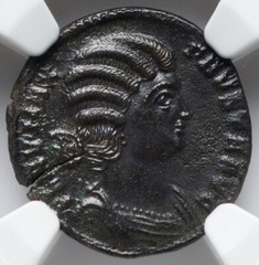 NGC AU Fausta Wife of Constantine I Great AD 324-326 Bi Nummus Coin Roman Empire