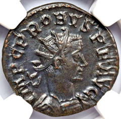Probus Roman Empire NGC Ch AU Aurelianianus Fides Militum Soldier Standards