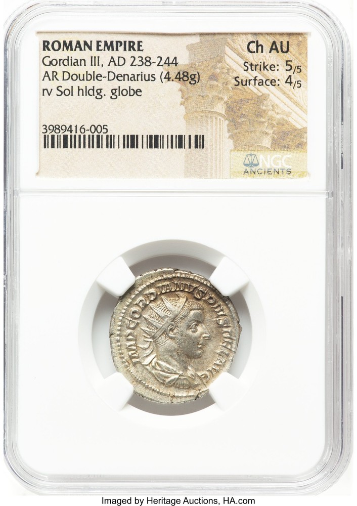 Roman Imperial: Gordian III, as Augustus (AD 238-244). AR antoninianus 5/5-4/5