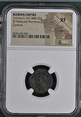 ROMAN EMPIRE. Licinius I 308-324AD. Bi Reduced Nummus CYZICUS 8230143-046
