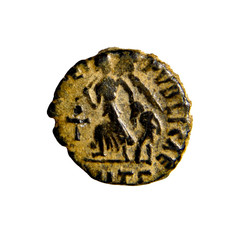 Christian Cross Arcadius. AD.383-408. AE (13mm, 1.56g). Antioch. Roman Coin COA