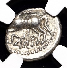 CELTIC, Central Gaul. Sequani. 1st Century BC. Quinarius, Q DOCI, NGC VF