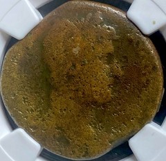 Emperor Hadrian 117-138 AD NGC Graded Sestertius Certified Ancient Roman Coin