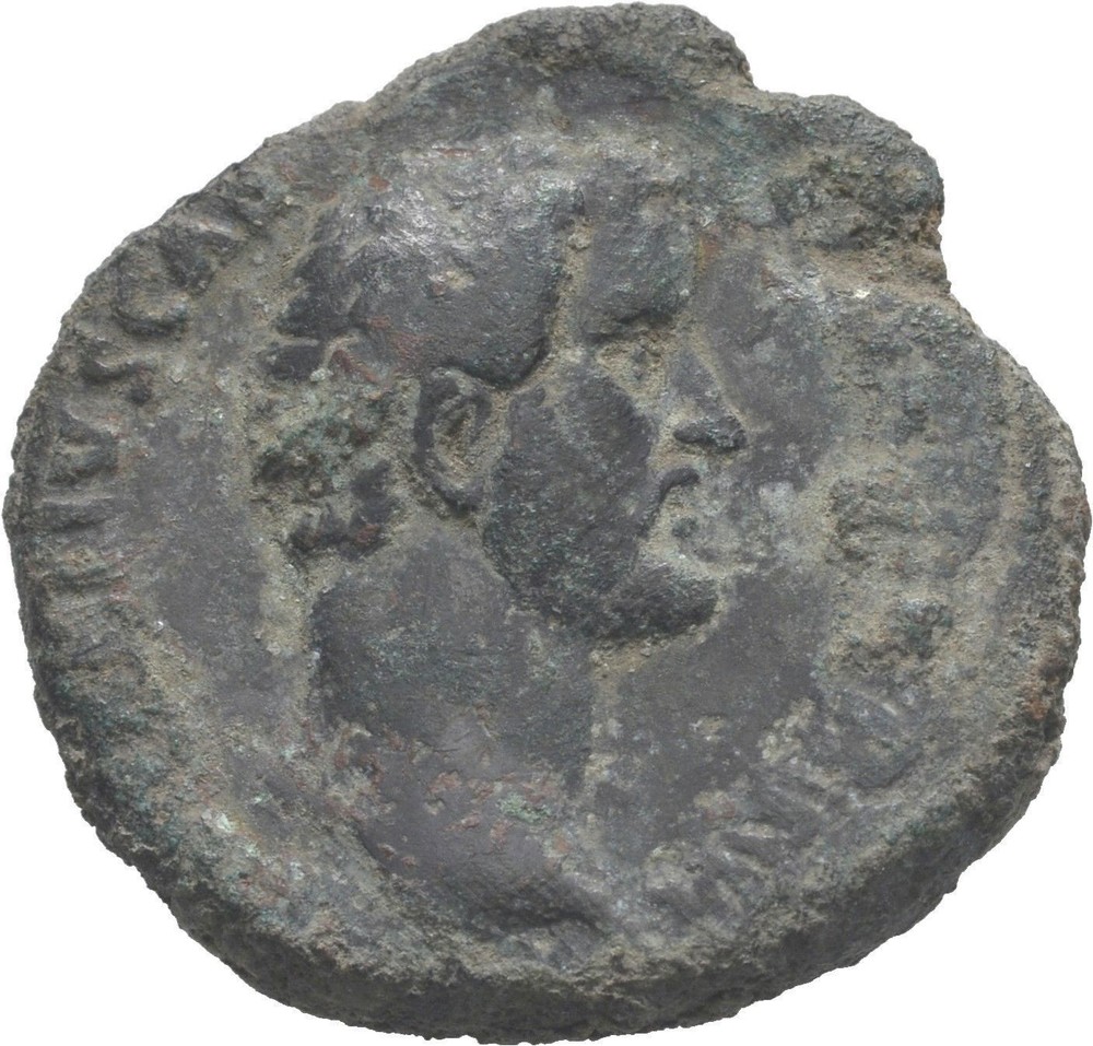 Scarce Ancient Rome AD 138 ANTONINUS PIUS, Large AE As, Crossed Hands