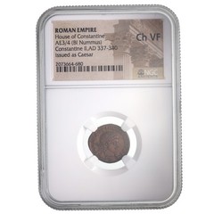 Roman AE3 Constantine II AD 316-340 NGC Choice VF Ancient Roman Bronze Coin Slab