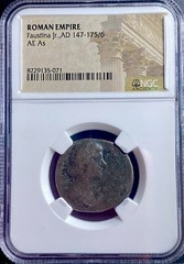 Empress Faustina Jr NGC Certified Ancient Roman Coin 147-175 AD As Genuine