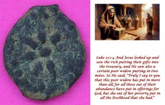Widows Mite Coin Holy Land Artifact Frameable Display Card Time of Jesus COA 395