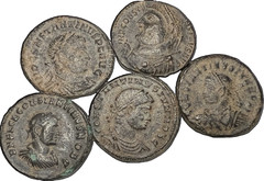 ANCIENT ROMAN COINS- CONSTANTINE THE GREAT – LOT OF 5! 307-337 AD.