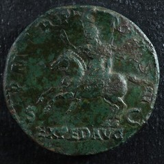 Hadrian Sestertius 121-123 Rome RIC 642 Emperor riding on horse Hadrien Sesterce