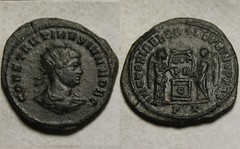 Radiate Constantine Caesar, Rare genuine Ancient Roman coin Victory Shield altar