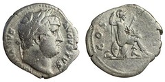 Hadrian. AD 117-138. AR Denarius, Roma Seated *Extremely Rare* RIC 332 var.