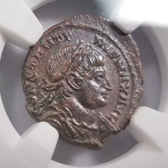 Constantine I Roman Empire Nummus AE3/4 NGC Ch AU Ancient Epfig Hoard Pedigree