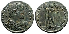 *AET* JOVIAN AE1 (Double Maiorina). EF-/EF. VICTORIA ROMANORVM. Scarce and Nice!