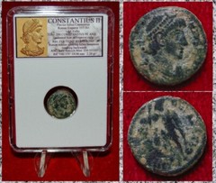 Ancient Roman Empire Coin CONSTANTIUS II Roman Soldier Spearing Fallen Horseman