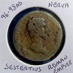 Emperor Nerva Sestertius Ancient Roman Coin 96-98AD Genuine Bronze Rome Scarce