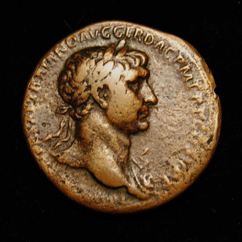 Æ Sestertius Emperor Trajan Rv VIC DAC Victory Shield 19.38 grs 32mm Rome AD 106