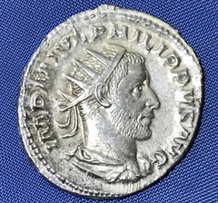 PHILIP I the Arab on Horse 245AD Rome Authentic Ancient Silver Roman Coin