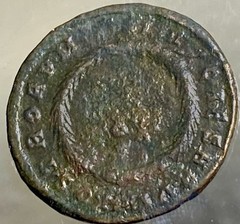 Ancient Roman Coin 320-324AD Crispus Caesar Votive in Wreath Genuine