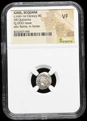 CELTIC, Central Gaul. Sequani. 1st Century BC. Quinarius, Q DOCI, NGC VF