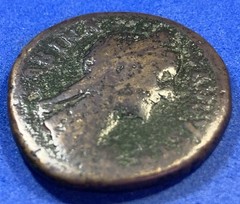 Sabina AE As Concordia Roman Empire 136-138 AD Scarce Posthumous Bronze Coin