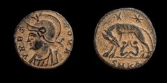 She Wolf Twins URBS Goddess Roma Constantine The Great Commemorative Roman Coin