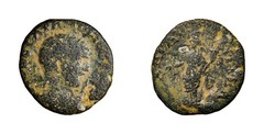 VERY RARE JUDAEA. Neapolis. Elagabalus, 218-222. Diassarion Tyche Roman Coin