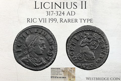 Licinius II 317-324 AD • AE3 Rome • ROMAE AETERNAE • ROMA/AMOR • Rarer Type • XF